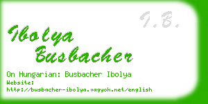 ibolya busbacher business card